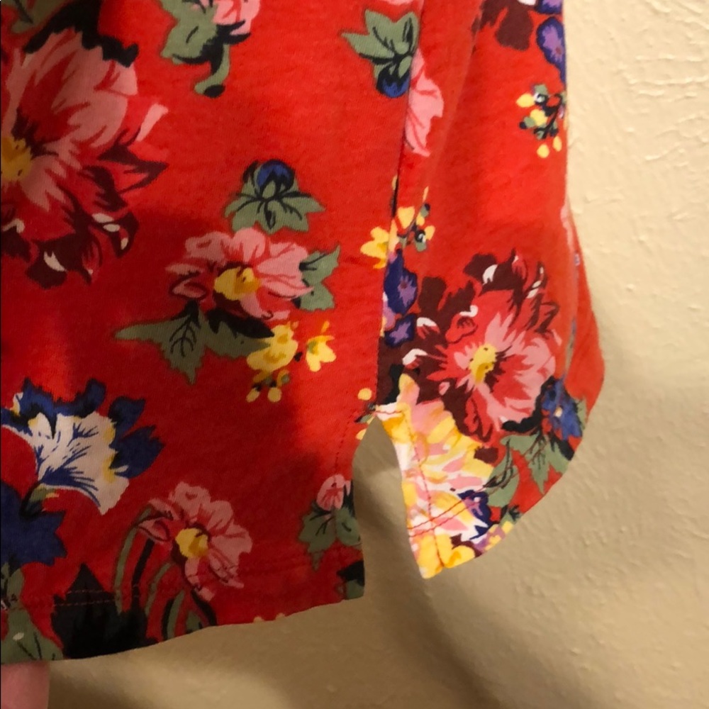 Maeve by Anthropologie Red Floral Tee Size XS - Picture 8 of 9